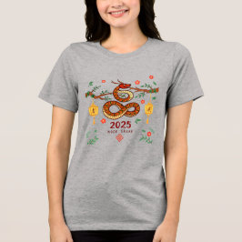 Year 2025 Wood Snake. Chinese horoscope Tri-Blend Shirt