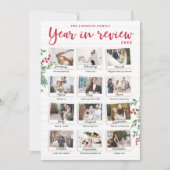 Year in Review Christmas Card Monthly Photos Einladung (Vorderseite)