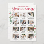 Year in Review Christmas Card Monthly Photos Einladung (Vorne/Hinten)