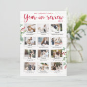 Year in Review Christmas Card Monthly Photos Einladung (Stehend Vorderseite)