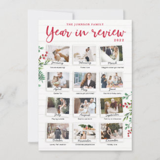 Year in Review Christmas Card Monthly Photos Einladung