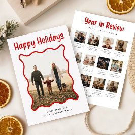 Year in Review Family Pet Photo Collage Christmas Feiertagskarte