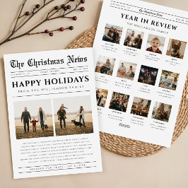 Year In Review Newspaper Photo Christmas Collage Feiertagskarte