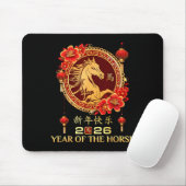 Year Of Horse 2026 Chinese Lunar New Year Men Wome Mousepad (Mit Mouse)