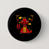 Year Of The Dragon 2024 Chinese New Year Zodiac Lu Button (Vorderseite)