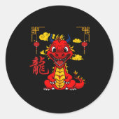 Year Of The Dragon 2024 Chinese New Year Zodiac Lu Runder Aufkleber (Vorderseite)