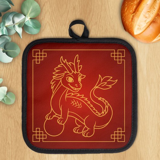 Year of the Dragon Chinese Zodiac Red Topflappen