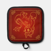 Year of the Dragon Chinese Zodiac Red Topflappen (Vorderseite)
