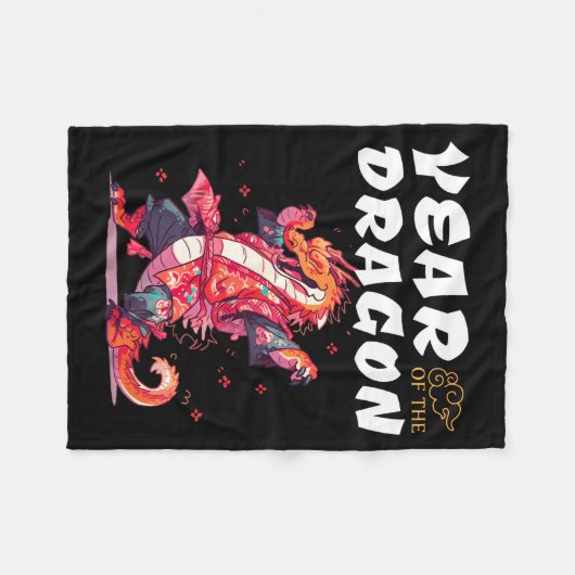 Year Of The Dragon Funny Dragons Chinese Zodiac Si Fleecedecke (Vorderseite (Horizontal))