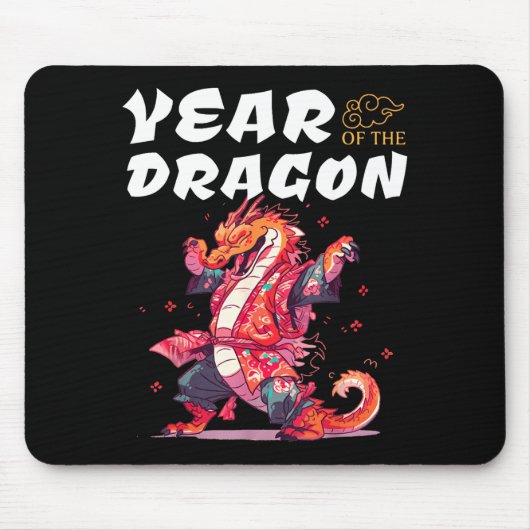Year Of The Dragon Funny Dragons Chinese Zodiac Si Mousepad (Vorne)