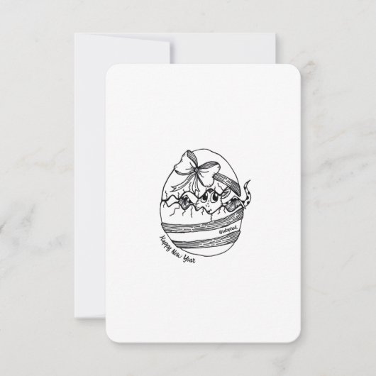 Year of the Dragon, Happy New Year, Cute Flat Card (Vorderseite)