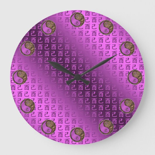 Year of the Earth Rooster Große Wanduhr (Vorderseite)