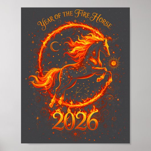 Year Of The Fire Horse 2026 Chinese New Year  Poster (Vorne)