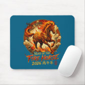 Year Of The Fire Horse 2026 Chinese Zodiac Lunar N Mousepad (Mit Mouse)