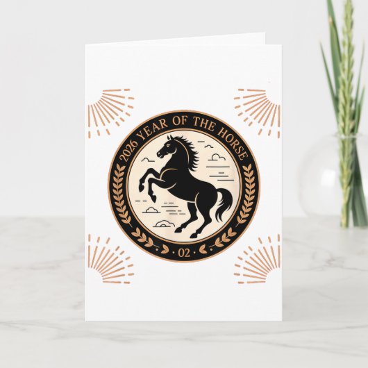 Year Of The Fire Horse 2026 Festive Chinese New Ye Karte (Vorderseite)