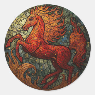 Year of the Fire Horse 2026 Majestic Chinese Zod Runder Aufkleber