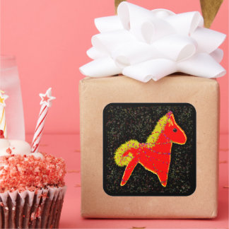 Year of the Fire Horse Chinese Lunar New Year Quadratischer Aufkleber