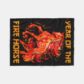 Year Of The Fire Horse Happy Chinese Lunar New Yea Fleecedecke (Vorderseite (Horizontal))