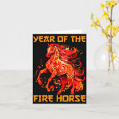 Year Of The Fire Horse Happy Chinese Lunar New Yea Karte (Gelbe Blume)