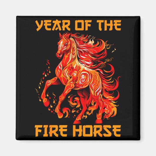 Year Of The Fire Horse Happy Chinese Lunar New Yea Magnet (Vorne)