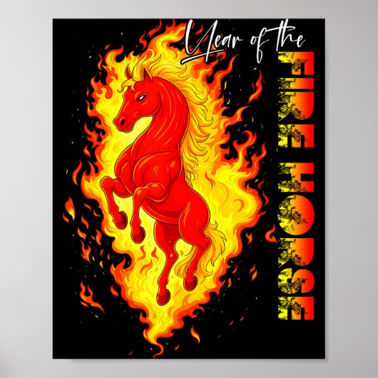 Year Of The Fire Horse Happy Chinese Lunar New Yea Poster (Vorne)