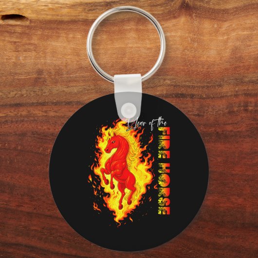 Year Of The Fire Horse Happy Chinese Lunar New Yea Schlüsselanhänger (Vorderseite)