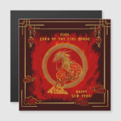 Year of the Fire Horse , Happy Lunar New Year Magnetkarte (Vorne/Hinten)