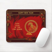 Year of the Fire Horse , Happy Lunar New Year Mousepad (Mit Mouse)