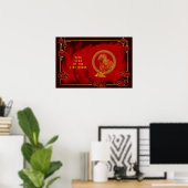Year of the Fire Horse , Happy Lunar New Year Poster (Heimbüro)