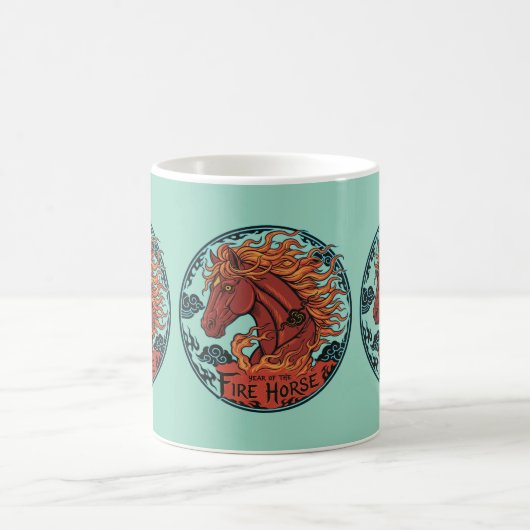Year of the Fire Horse Notebook Design 2 Kaffeetasse (Mittel)