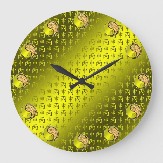 Year of the Fire Monkey Große Wanduhr (Vorderseite)