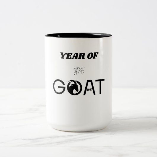 Year of the Goat 2027 Zweifarbige Tasse (Mittel)