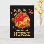 Year Of The Horse 2026 _2  Karte (Gelbe Blume)