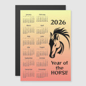 Year of the Horse 2026 Calendar Magnetic Card Magnetkarte (Vorne/Hinten)