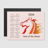 Year of the Horse 2026 Calendar Magnetic Card Magnetkarte (Vorne/Hinten)