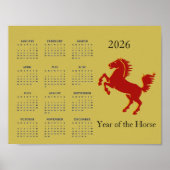 Year of the Horse 2026 Calendar Poster (Vorne)
