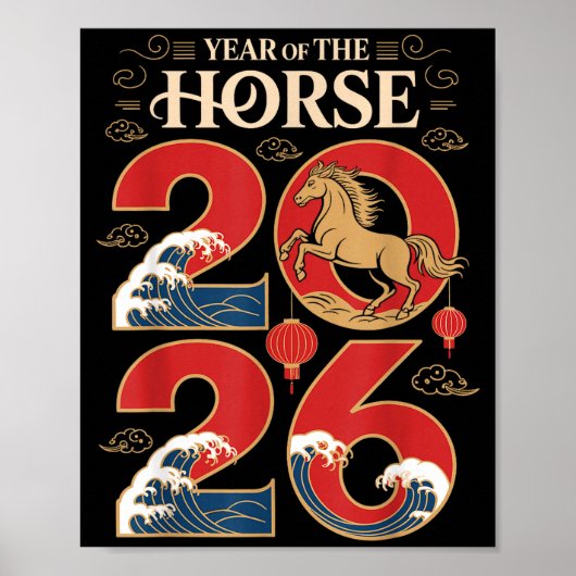 Year Of The Horse 2026 Chinese New Year For Men Wo Poster (Vorne)