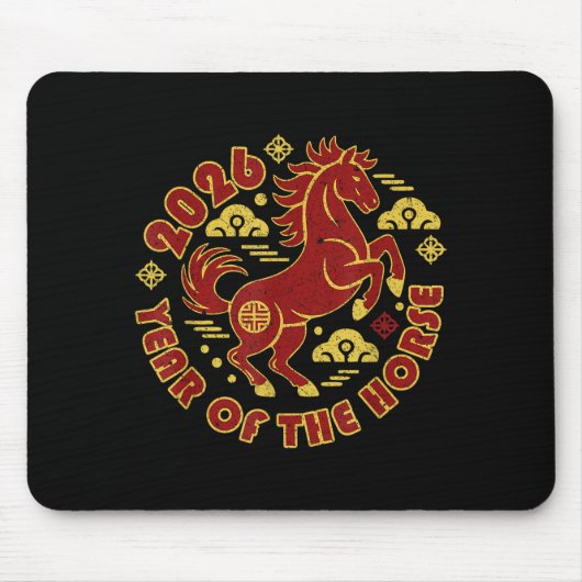 Year Of The Horse 2026 Chinese New Year Horse Lant Mousepad (Vorne)