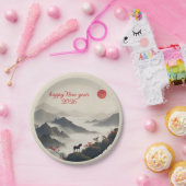 Year of the Horse 2026 Chinese New Year Mountain Pappteller (Party)