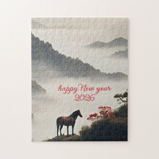 Year of the Horse 2026 Chinese New Year Mountain  Puzzle (Vertikal)