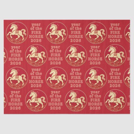 Year of the Horse 2026 Chinese New Year  Seidenpapier (Vorderseite)