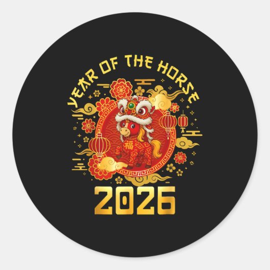 Year Of The Horse 2026 Family Matching Mens Womens Runder Aufkleber (Vorderseite)