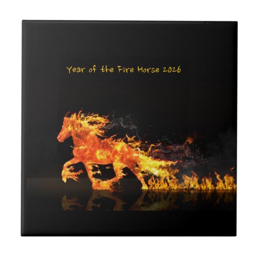 Year of the Horse 2026 ( Fire Horse) Fliese (Vorderseite)