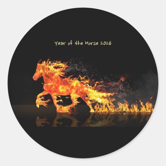 Year of the Horse 2026 (Fire Horse) Runder Aufkleber (Vorderseite)