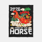 Year Of The Horse 2026 Happy Chinese Lunar New Yea Fleecedecke (Vorderseite)