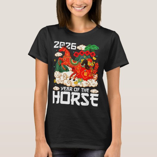 Year Of The Horse 2026 Happy Chinese Lunar New Yea T-Shirt (Vorderseite)