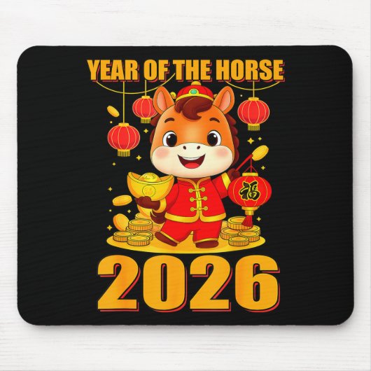 Year Of The Horse 2026 Lunar New Year Chinese Mousepad (Vorne)