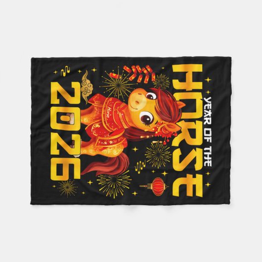 Year Of The Horse 2026 Lunar New Year Chinese New Fleecedecke (Vorderseite (Horizontal))