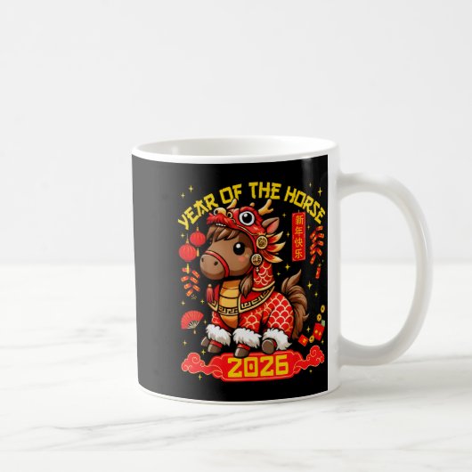 Year Of The Horse 2026 Lunar New Year Chinese New Kaffeetasse (Rechts)
