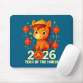 Year Of The Horse 2026 Lunar New Year Chinese New  Mousepad (Mit Mouse)
